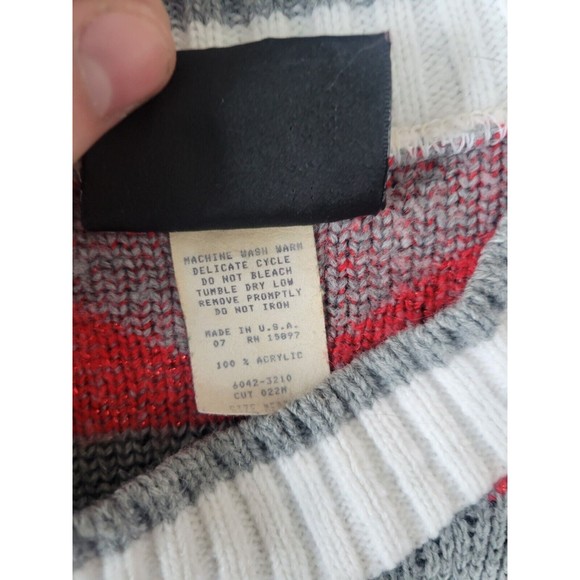 80s-90s Vintage Trimmings Knitted Sweater Hearts and Roses Size Medium* - Picture 7 of 7